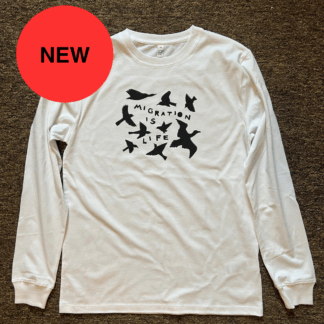 Long-Sleeved T-shirt: Migration Is Life -White