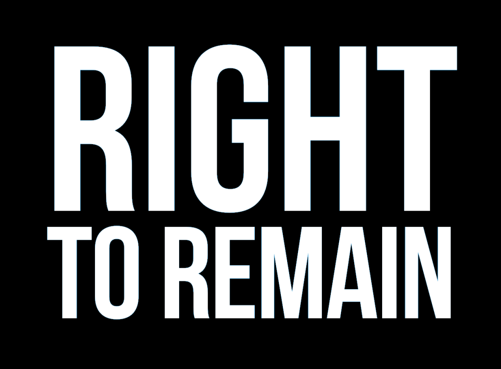 the right to remain logo in white text on a black background